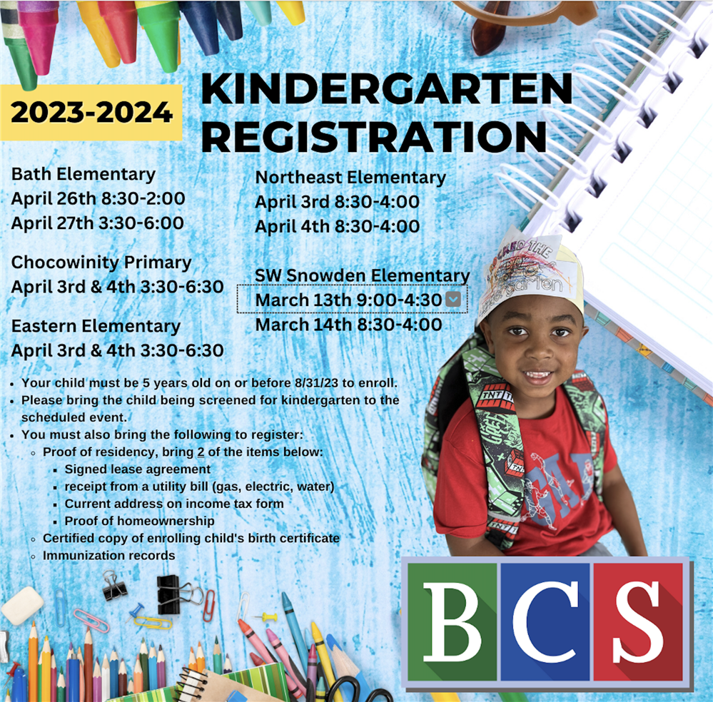  KINDERGARTEN REGISTRATION